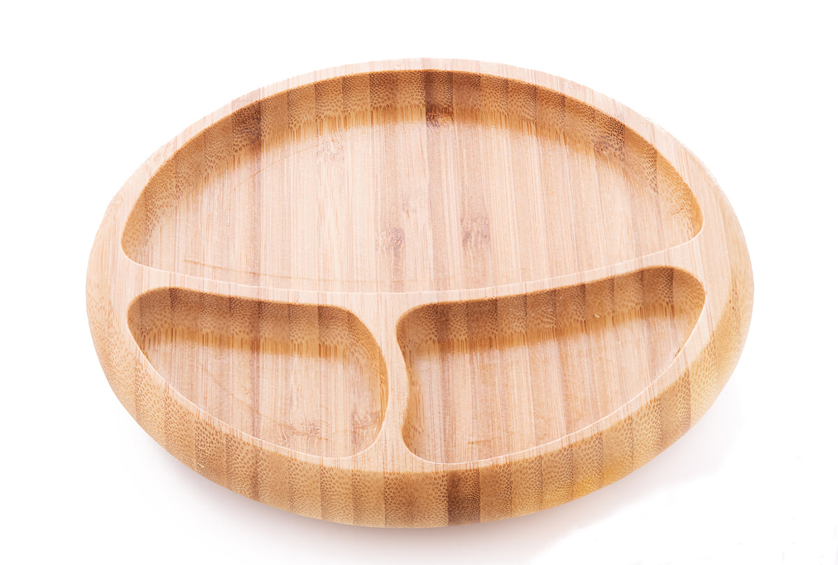 3 Section Bamboo Suction Plate